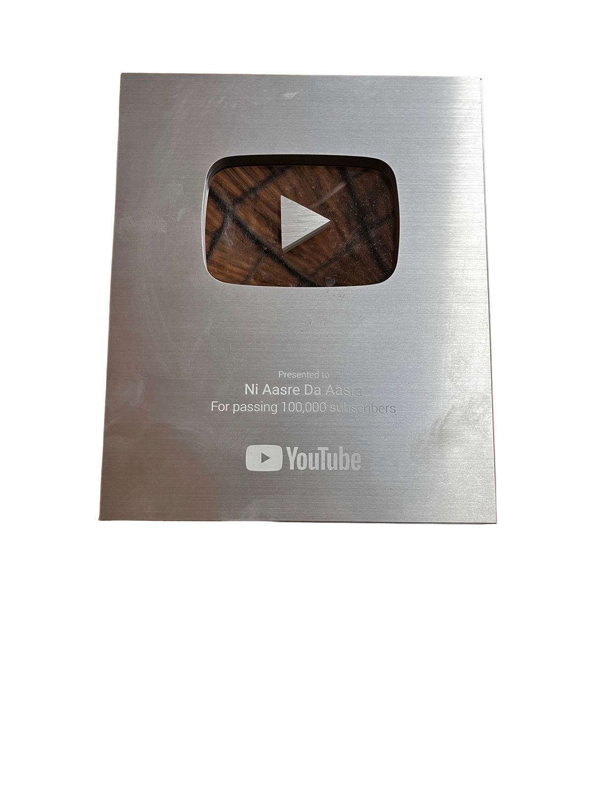 YouTube Silver Creator Award presented to Ni Aasre Da Aasra
